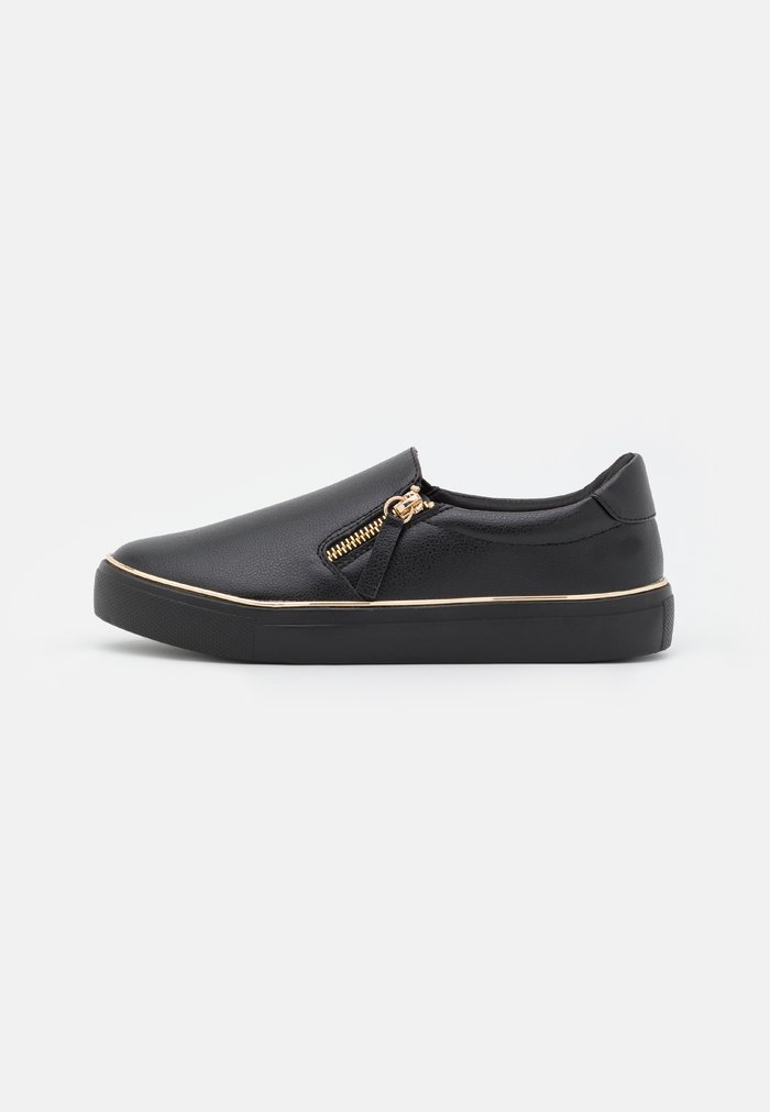 Slip ons Anna Field Plates Zip UP Noir Femme | SES-1570317